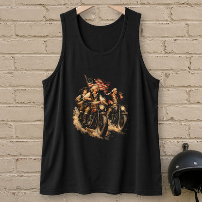 Fife And Drum Riders Tank Top - Black - brick