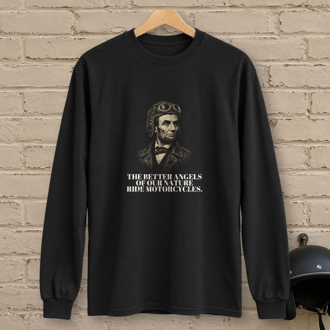 Abraham Lincoln Better Angels Ride Long Sleeve T-Shirt - Black - brick