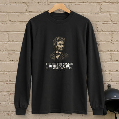 Abraham Lincoln Better Angels Ride Long Sleeve T-Shirt - Black - brick