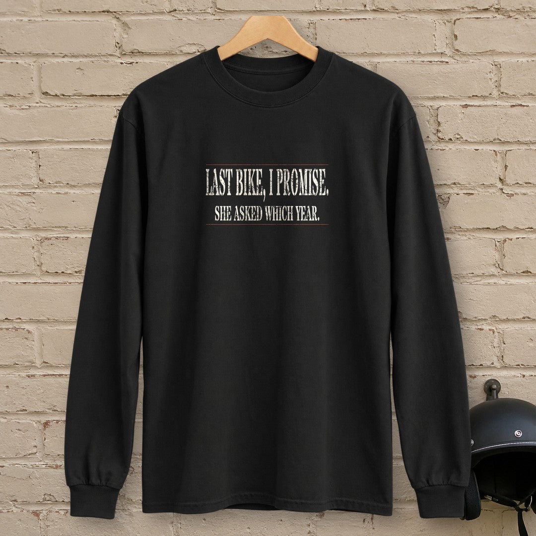 Last Bike Promise Long Sleeve T-Shirt - Black - brick
