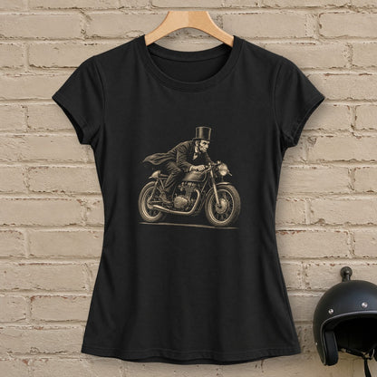 Abraham Lincoln Cafe Racer Women's T-Shirt - Black - brick