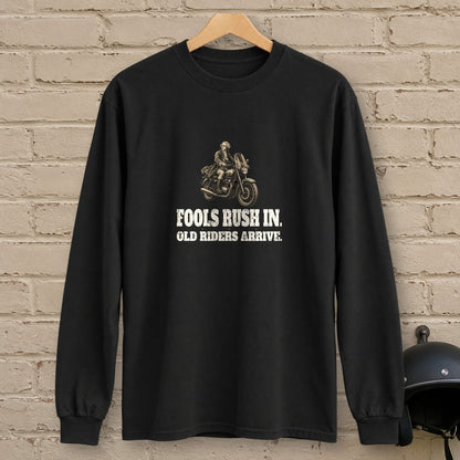 Alexander Pope Old Riders Arrive Long Sleeve T-Shirt - Black - brick