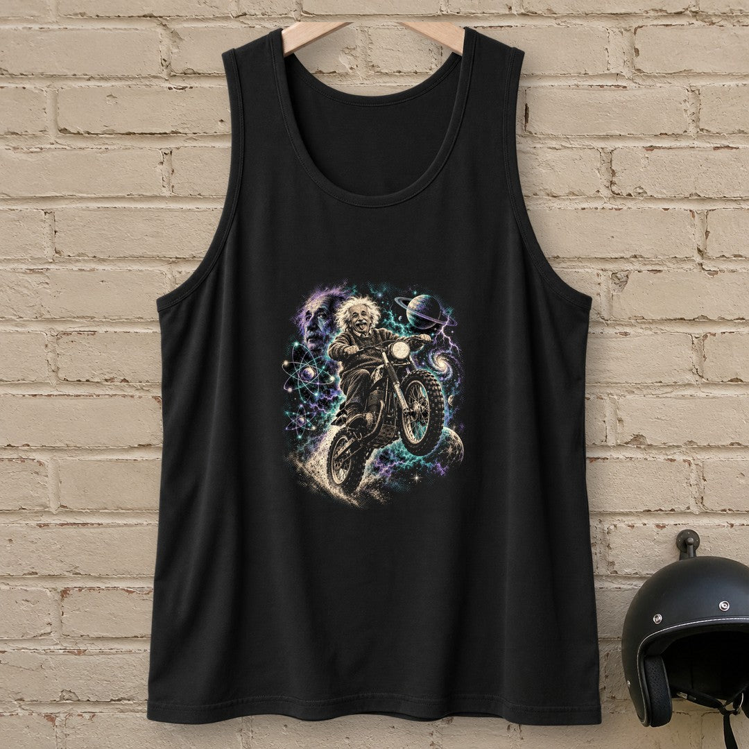 Albert Einstein Space Scrambler Tank Top - Black - brick