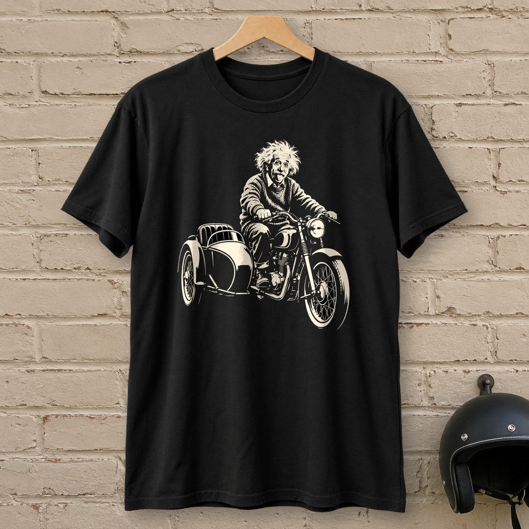 Albert Einstein Sidecar T-Shirt - Black - brick