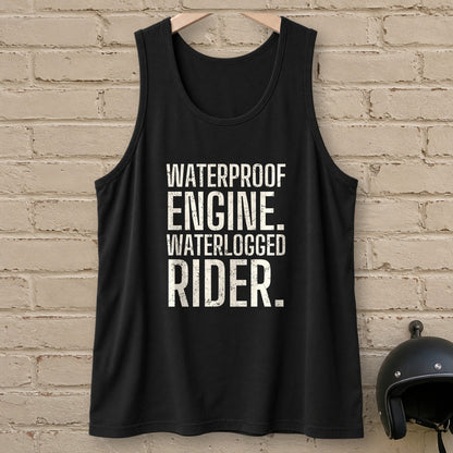 Waterlogged Rider Tank Top - Black - brick