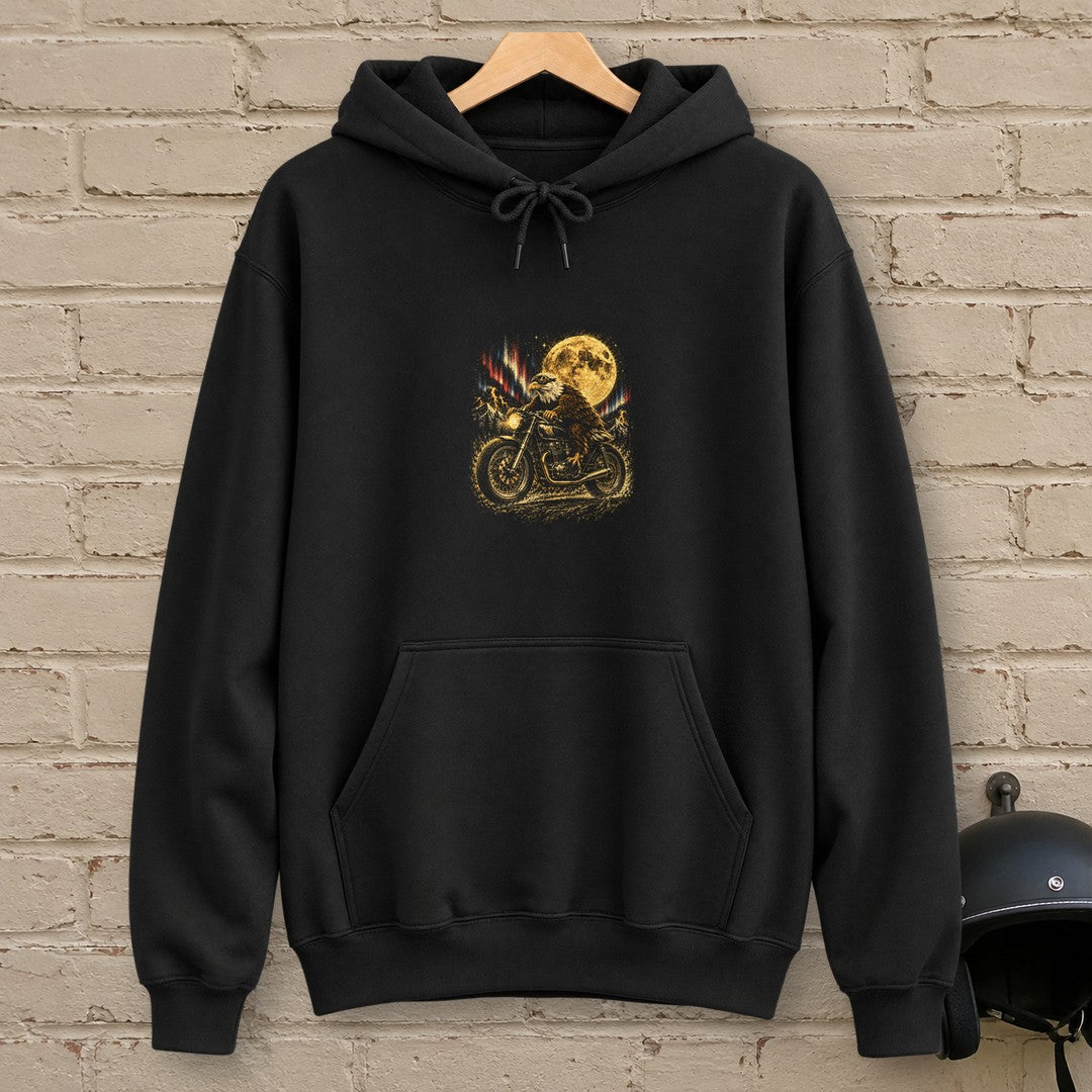 Moonlight Eagle Rider Hoodie - Black - brick