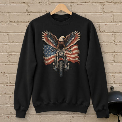 Eagle on the Handlebars Crewneck Sweatshirt - Black - brick