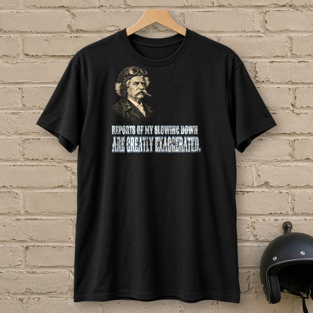 Mark Twain Not Slowing Down T-Shirt - Black - brick