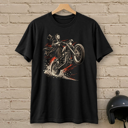 Abraham Lincoln Top Hat Wheelie T-Shirt - Black - brick