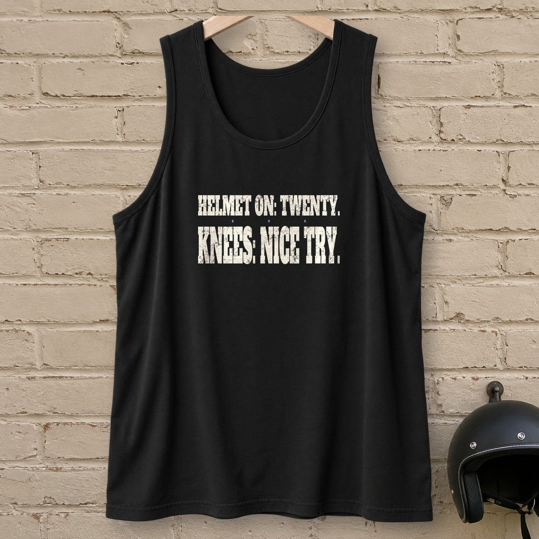 Helmet On Twenty Tank Top - Black - brick