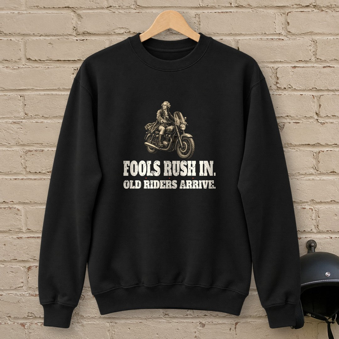 Alexander Pope Old Riders Arrive Crewneck Sweatshirt - Black - brick