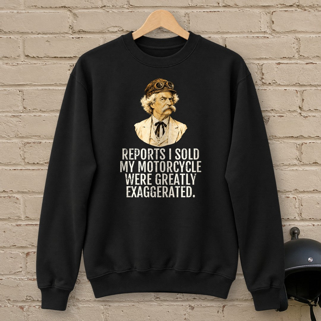 Mark Twain Greatly Exaggerated Crewneck Sweatshirt - Black - brick