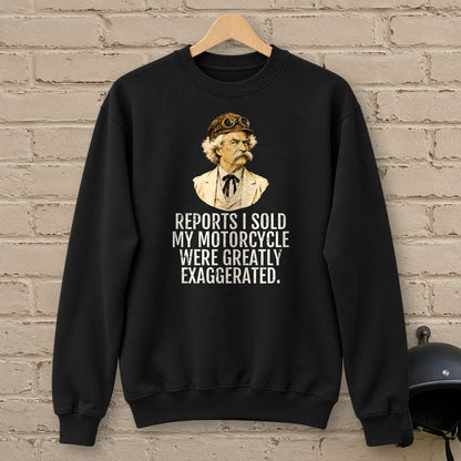 Mark Twain Greatly Exaggerated Crewneck Sweatshirt - Black - brick