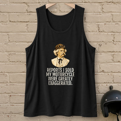 Mark Twain Greatly Exaggerated Tank Top - Black - brick