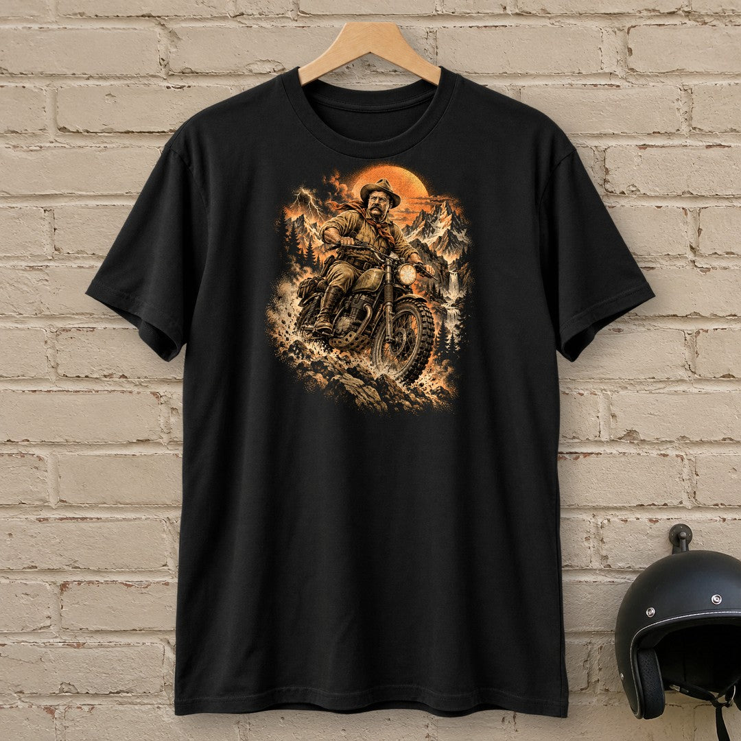 Theodore Roosevelt Mountain Trail T-Shirt - Black - brick