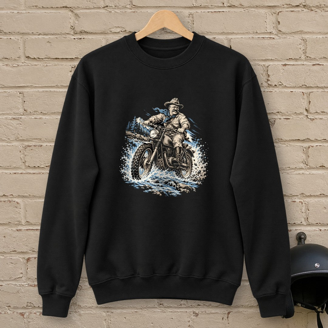 Theodore Roosevelt River Crossing Crewneck Sweatshirt - Black - brick