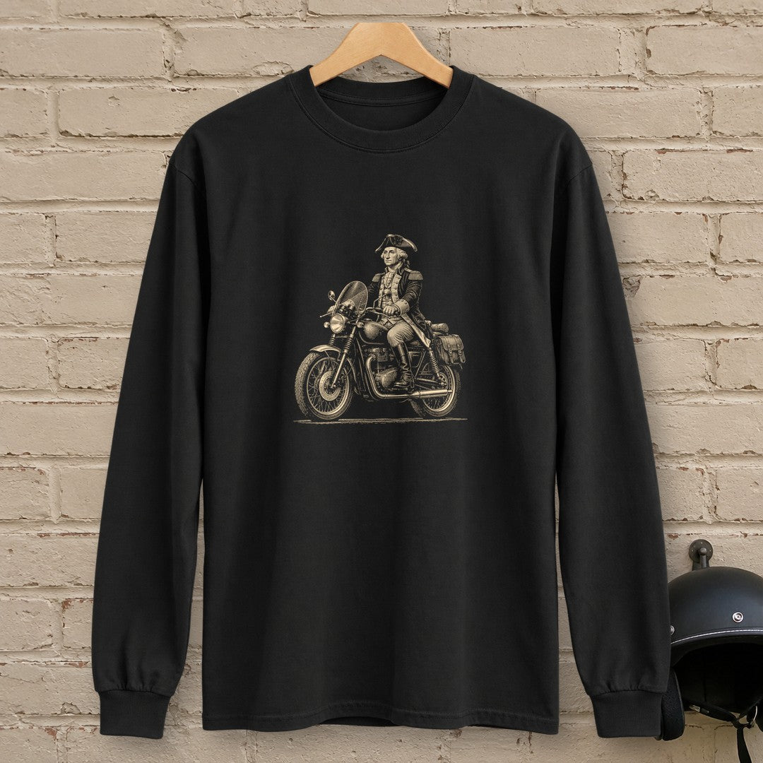 George Washington Founding Tourer Long Sleeve T-Shirt - Black - brick
