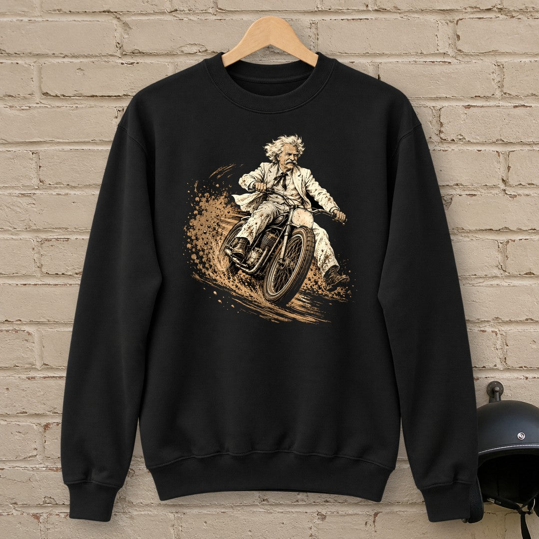 Mark Twain Dirt Track Crewneck Sweatshirt - Black - brick