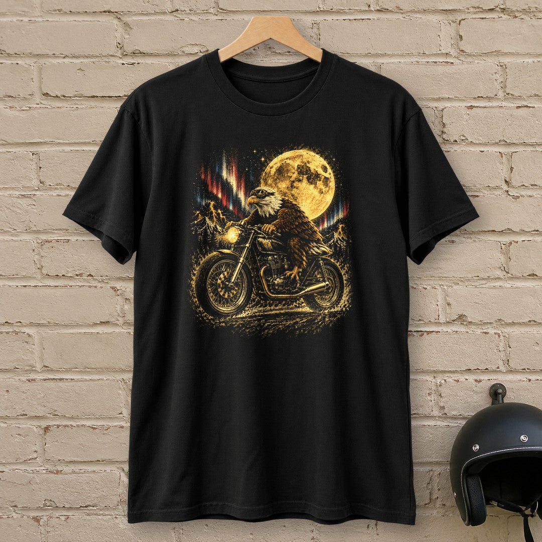 Moonlight Eagle Rider T-Shirt - Black - brick