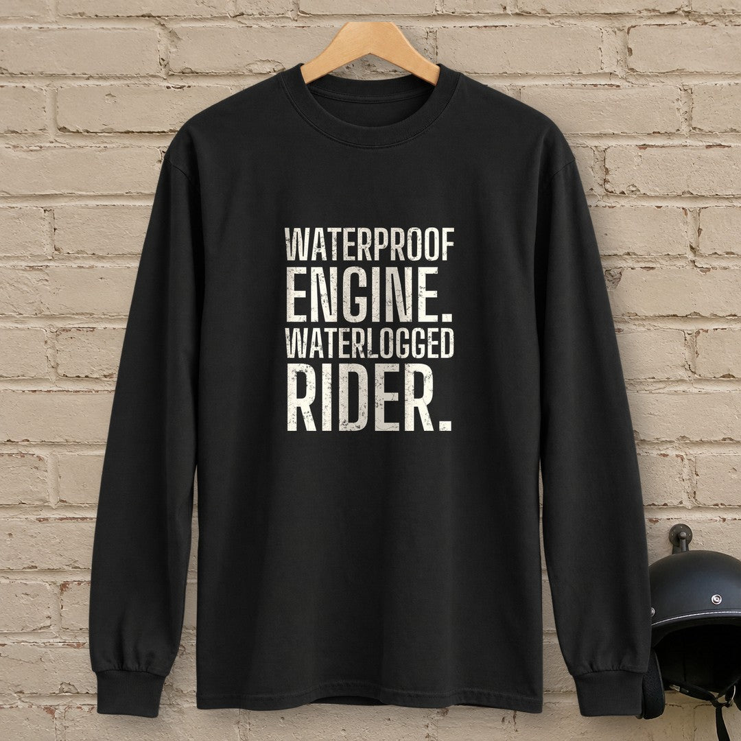 Waterlogged Rider Long Sleeve T-Shirt - Black - brick