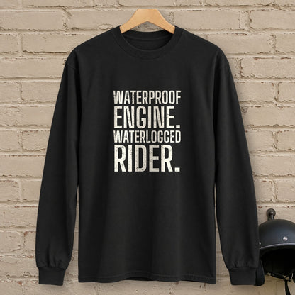 Waterlogged Rider Long Sleeve T-Shirt - Black - brick