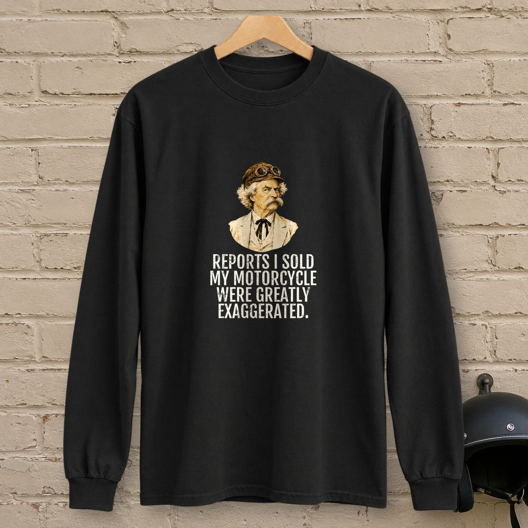 Mark Twain Greatly Exaggerated Long Sleeve T-Shirt - Black - brick