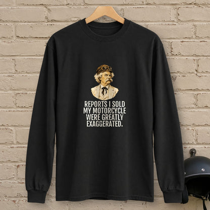 Mark Twain Greatly Exaggerated Long Sleeve T-Shirt - Black - brick
