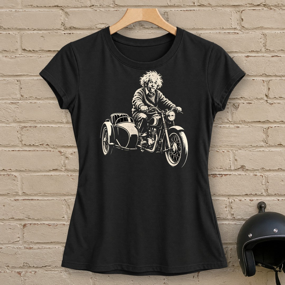Albert Einstein Sidecar Women's T-Shirt - Black - brick