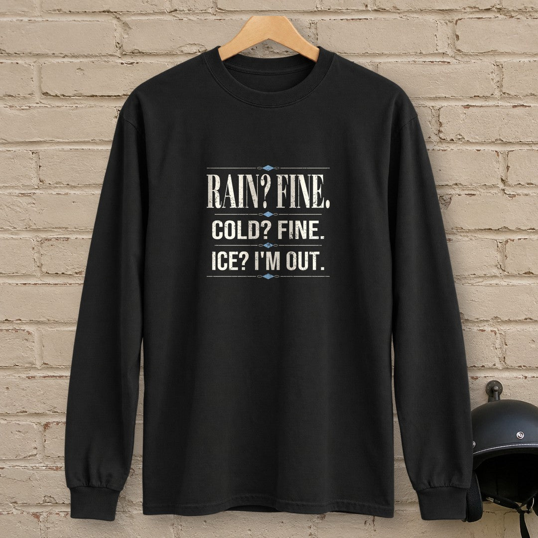 Ice I'm Out Long Sleeve T-Shirt - Black - brick