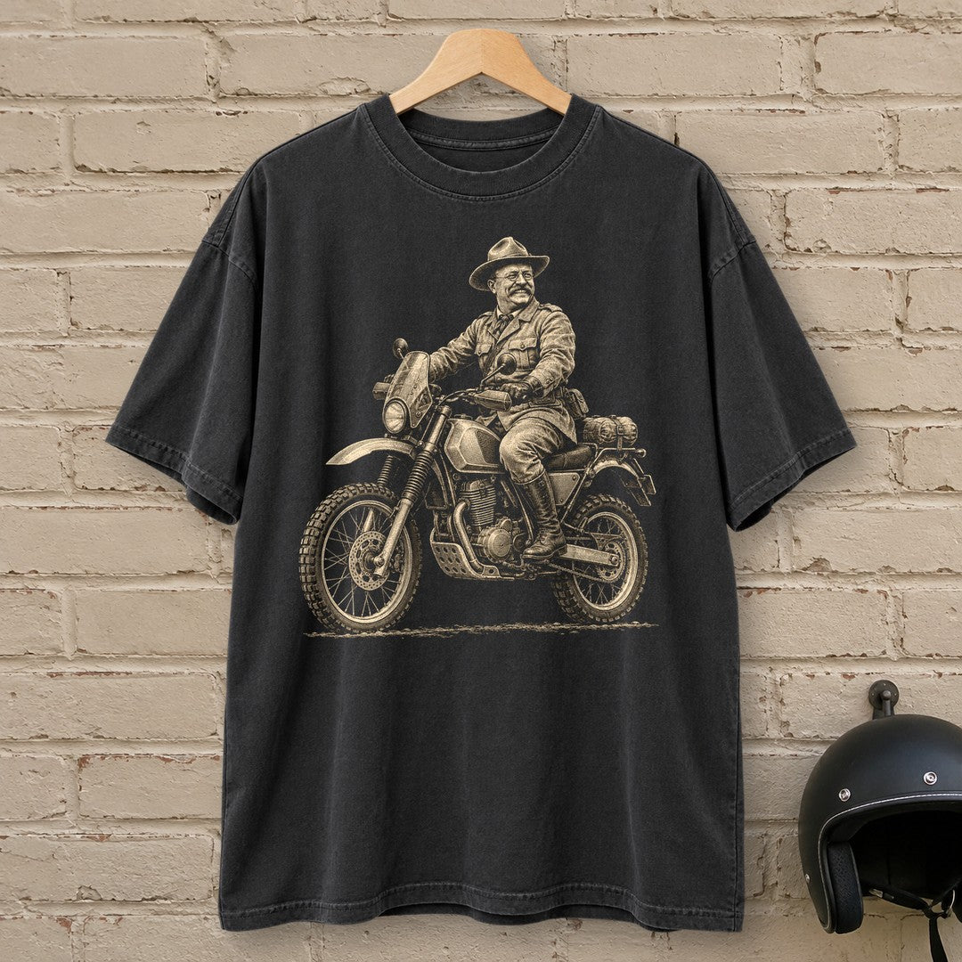 Theodore Roosevelt Rough Rider Premium T-Shirt - Black - brick
