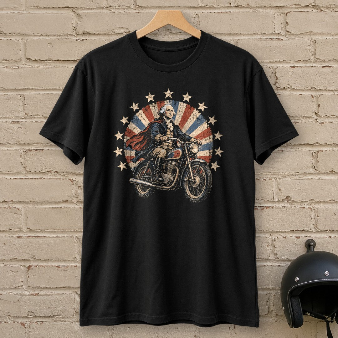 George Washington Starburst Ride T-Shirt - Black - brick