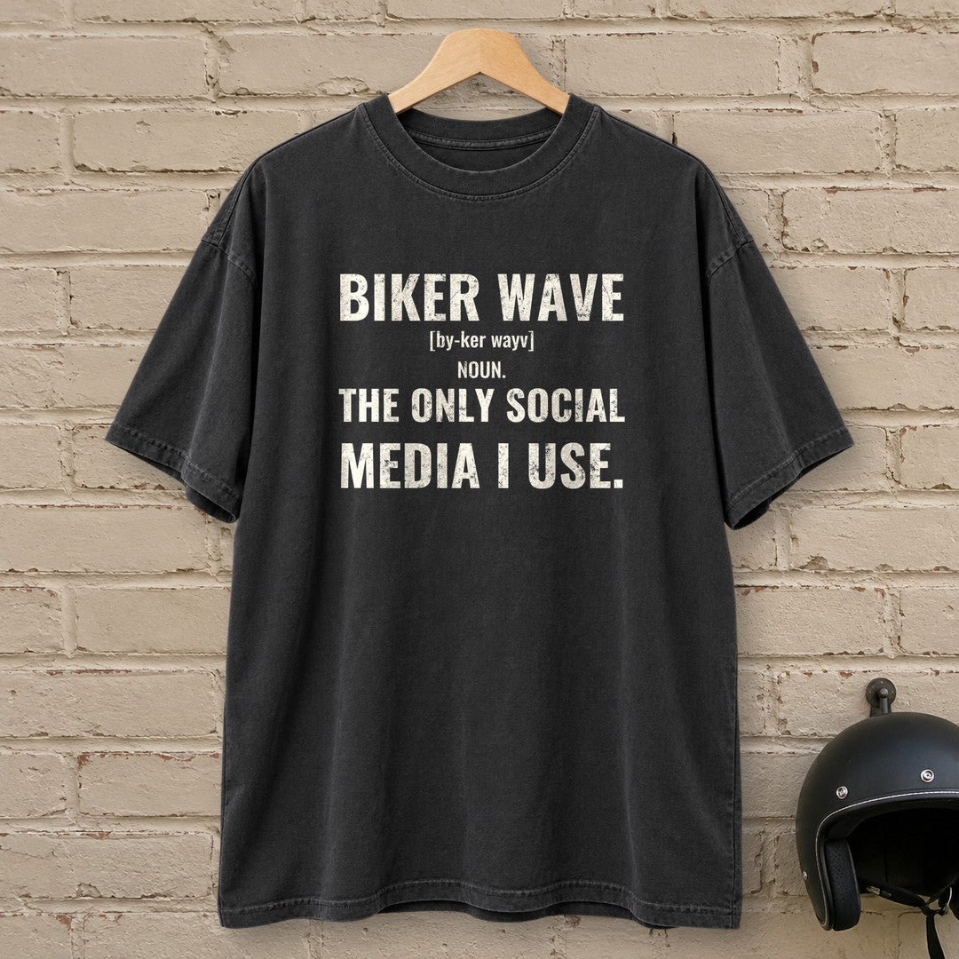 Biker Wave Premium T-Shirt - Black - brick