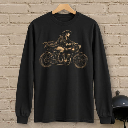 Paul Revere Midnight Ride Long Sleeve T-Shirt - Black - brick