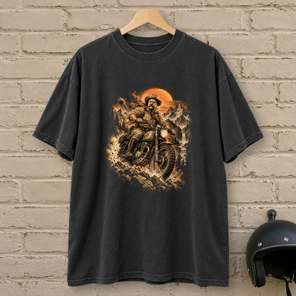 Theodore Roosevelt Mountain Trail Premium T-Shirt - Black - brick