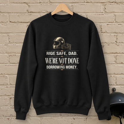 Ride Safe Dad Crewneck Sweatshirt - Black - brick
