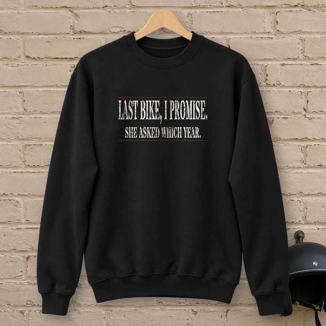 Last Bike Promise Crewneck Sweatshirt - Black - brick