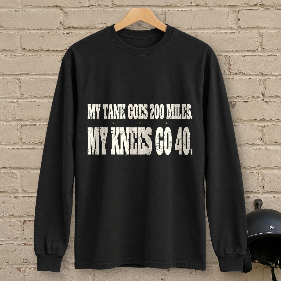 Knees Go Forty Long Sleeve T-Shirt - Black - brick