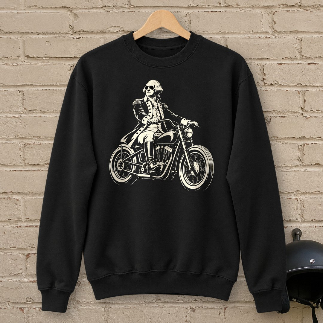 George Washington Bobber Shades Crewneck Sweatshirt - Black - brick