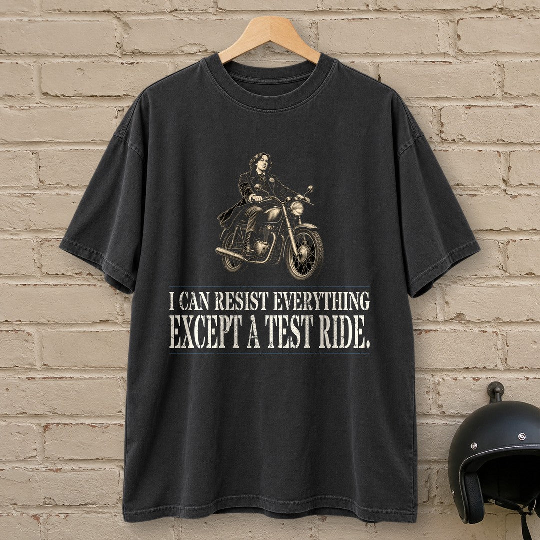 Oscar Wilde Except a Test Ride Premium T-Shirt - Black - brick