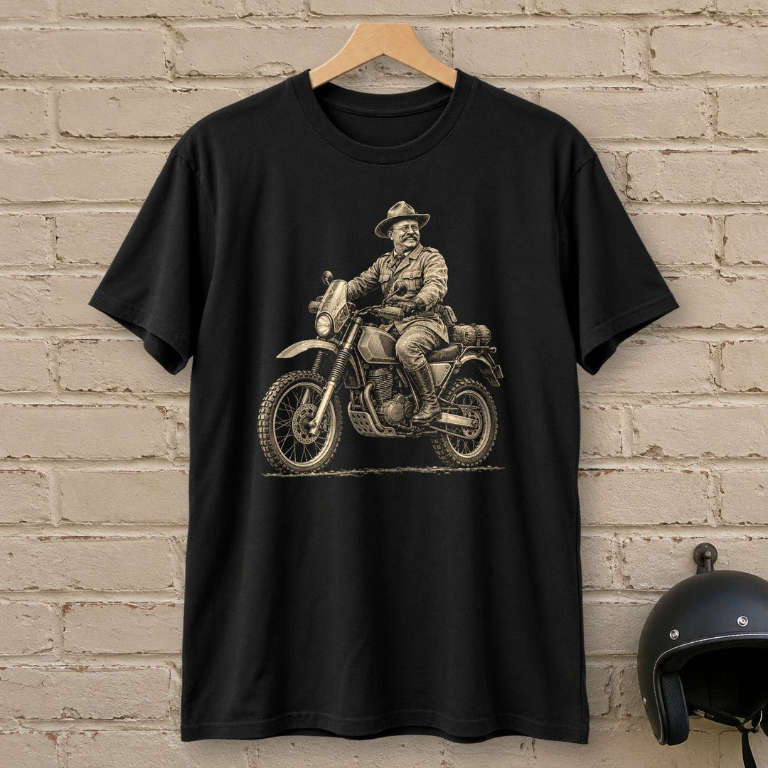 Theodore Roosevelt Rough Rider T-Shirt - Black - brick