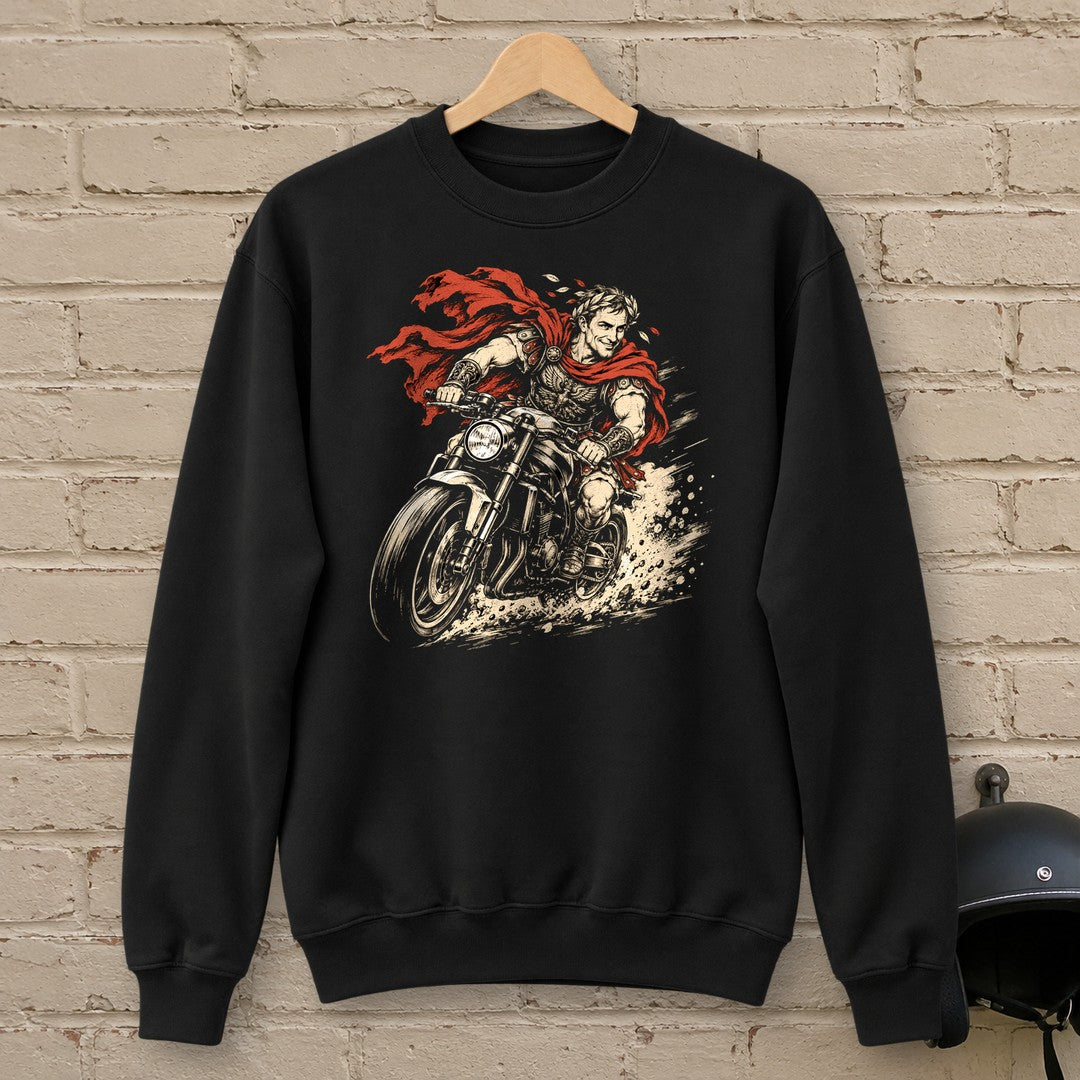 Julius Caesar Rides Crewneck Sweatshirt - Black - brick