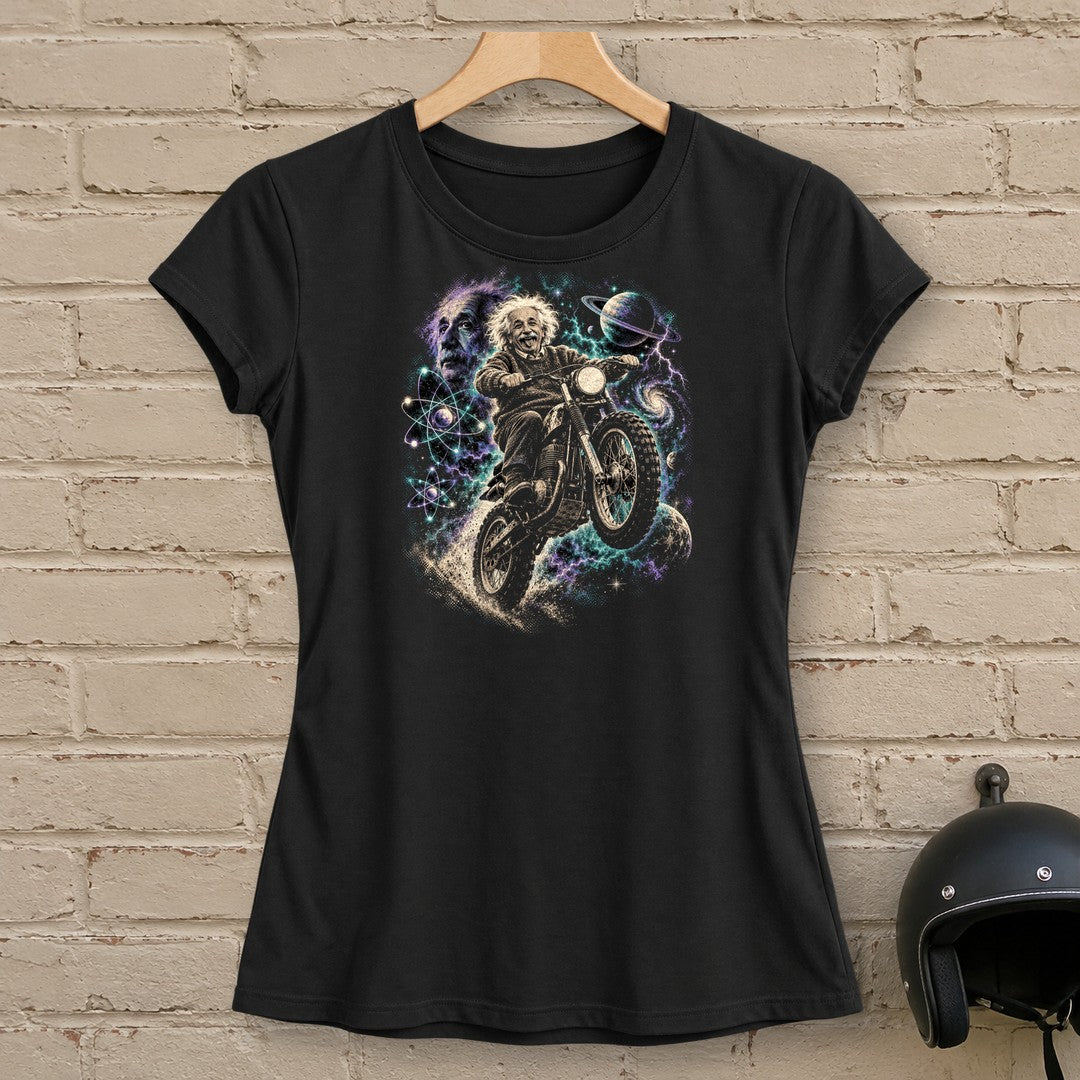 Albert Einstein Space Scrambler Women's T-Shirt - Black - brick