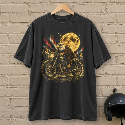 Moonlight Eagle Rider Premium T-Shirt - Black - brick