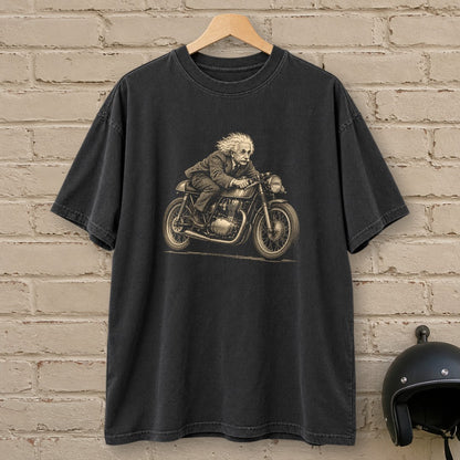 Albert Einstein Cafe Racer Premium T-Shirt - Black - brick
