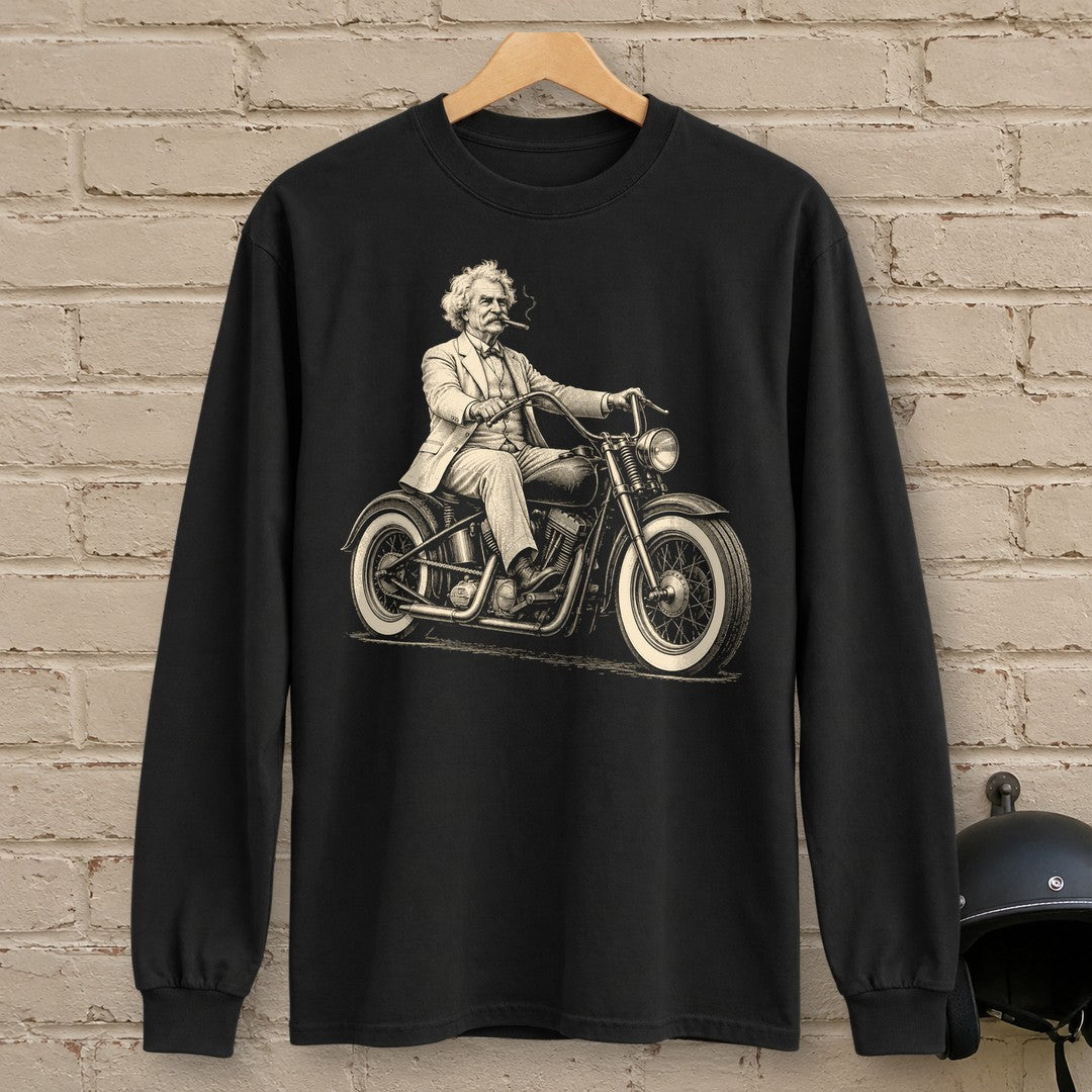 Mark Twain Cruiser Long Sleeve T-Shirt - Black - brick