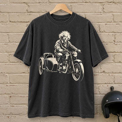 Albert Einstein Sidecar Premium T-Shirt - Black - brick