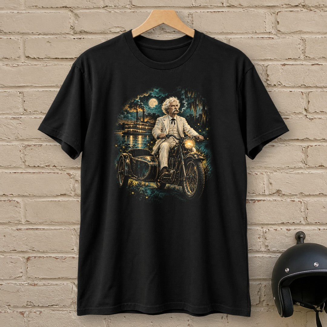 Mark Twain Sidecar Evening T-Shirt - Black - brick