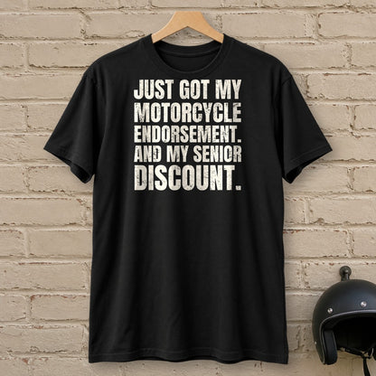 Senior Discount Rider T-Shirt - Black - brick