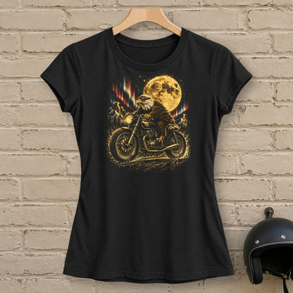 Moonlight Eagle Rider Women's T-Shirt - Black - brick