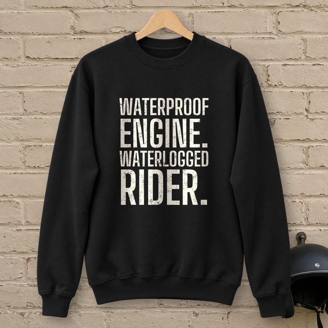 Waterlogged Rider Crewneck Sweatshirt - Black - brick